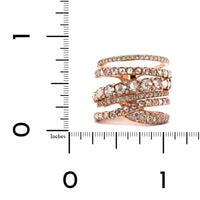 Etho Maria 18K Rose Gold Multi-Row Brown Diamond Ring