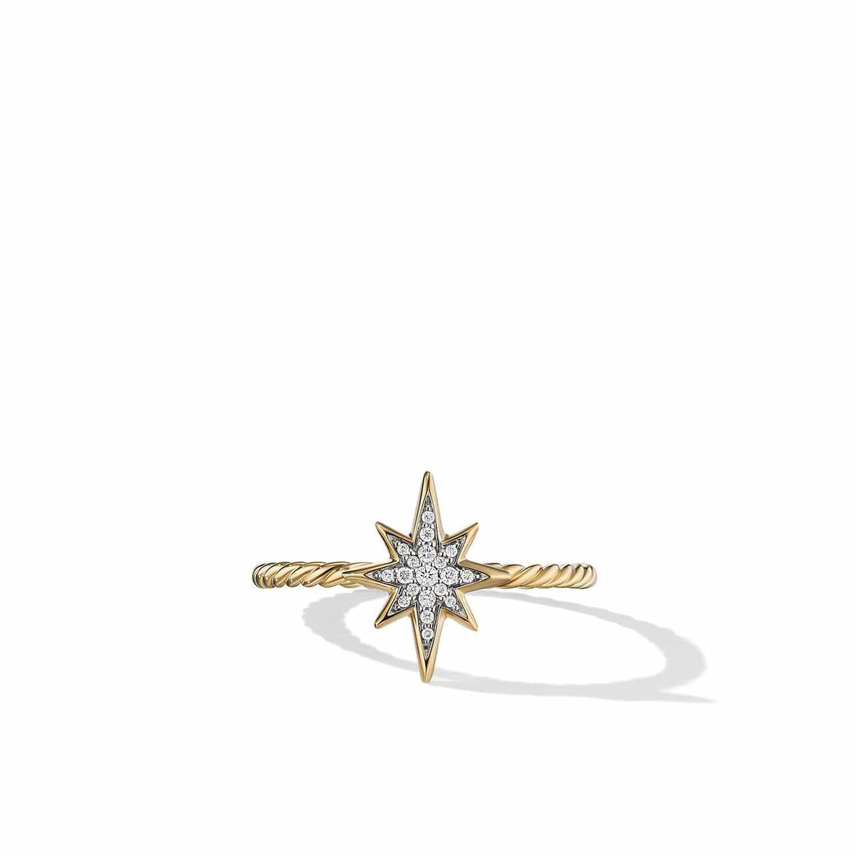 Cable Collectibles® North Star Stack Ring in 18K Yellow Gold with Pavé Diamonds, Yellow Gold, Long's Jewelers
