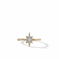 Cable Collectibles® North Star Stack Ring in 18K Yellow Gold with Pavé Diamonds, Yellow Gold, Long's Jewelers