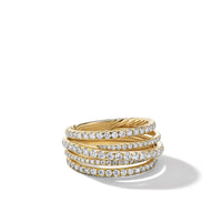 Pavé Crossover Ring in 18K Yellow Gold with Diamonds, Yellow Gold, Long's Jewelers
