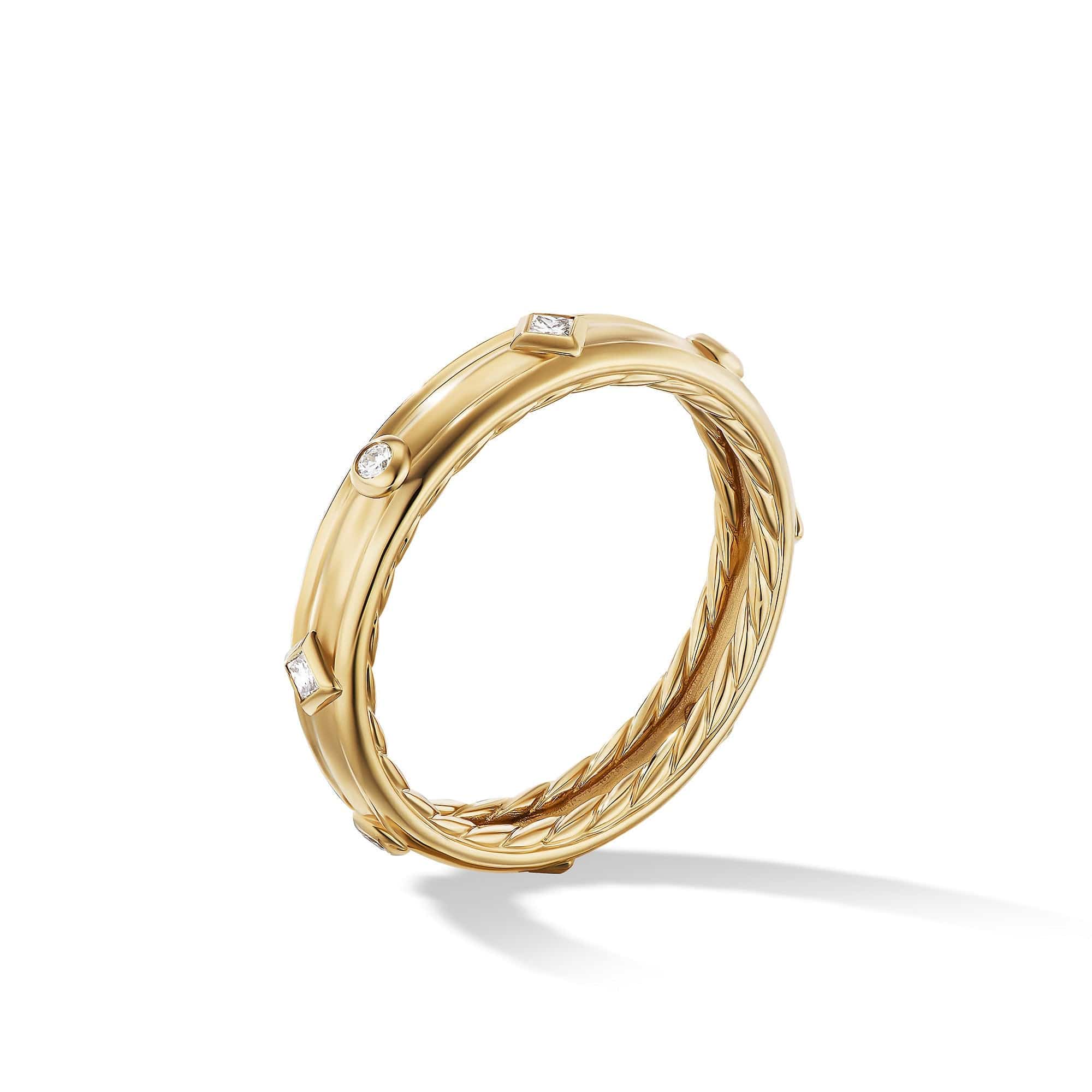 Modern Renaissance Ring in 18K Yellow Gold with Diamonds, Yellow Gold, Long's Jewelers