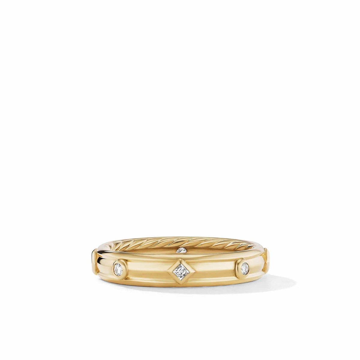 Modern Renaissance Ring in 18K Yellow Gold with Diamonds, Yellow Gold, Long's Jewelers