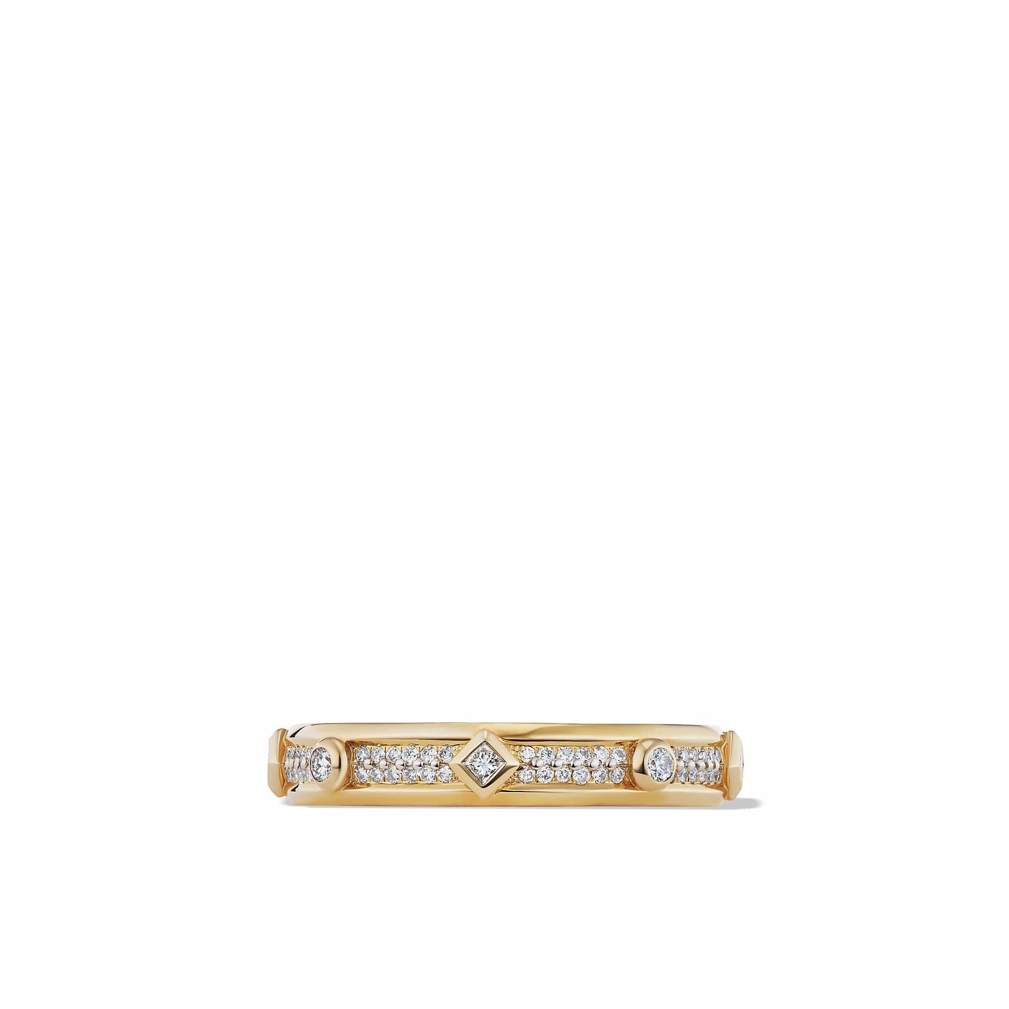 Modern Renaissance Ring in 18K Yellow Gold with Full Pavé Diamonds, Yellow Gold, Long's Jewelers