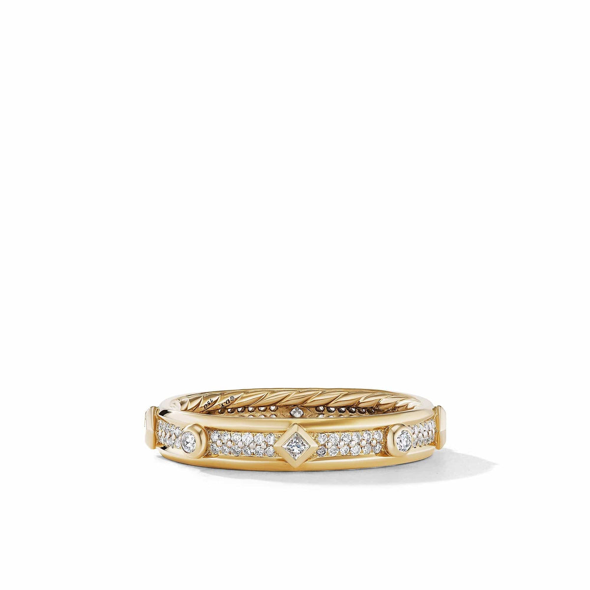 Modern Renaissance Ring in 18K Yellow Gold with Full Pavé Diamonds, Yellow Gold, Long's Jewelers