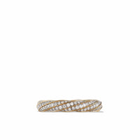 Cable Edge Band Ring in Recycled 18K Yellow Gold with Pavé Diamonds, Long's Jewelers