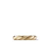 Cable Edge Band Ring in Recycled 18K Yellow Gold with Pavé Diamonds