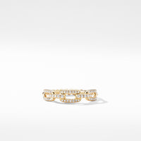 Stax Single Row Pave Chain Link Ring with Diamonds in 18K Gold, 4.5mm, Long's Jewelers