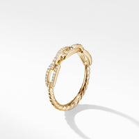 Stax Single Row Pave Chain Link Ring with Diamonds in 18K Gold, 4.5mm, Long's Jewelers
