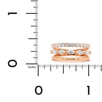 Etho Maria 18K Rose Gold 3 Row Diamond Ring