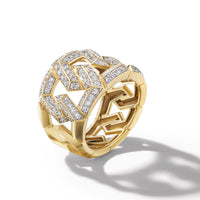 Carlyle Ring in 18K Yellow Gold with Pavé Diamonds