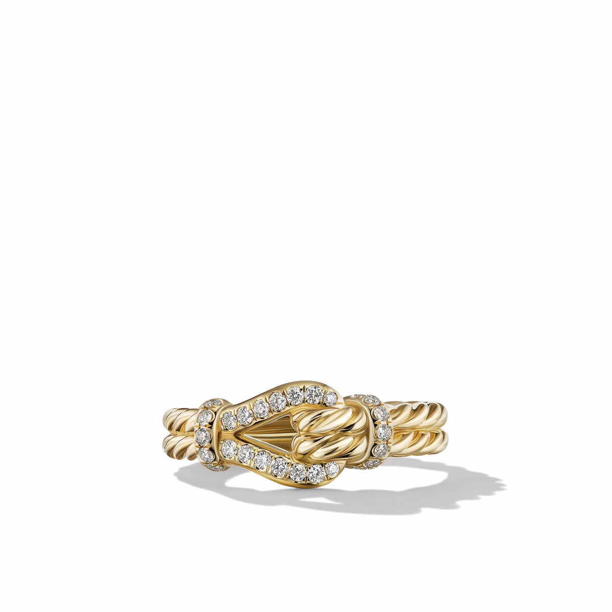 Thoroughbred Loop Ring in 18K Yellow Gold with Pavé Diamonds