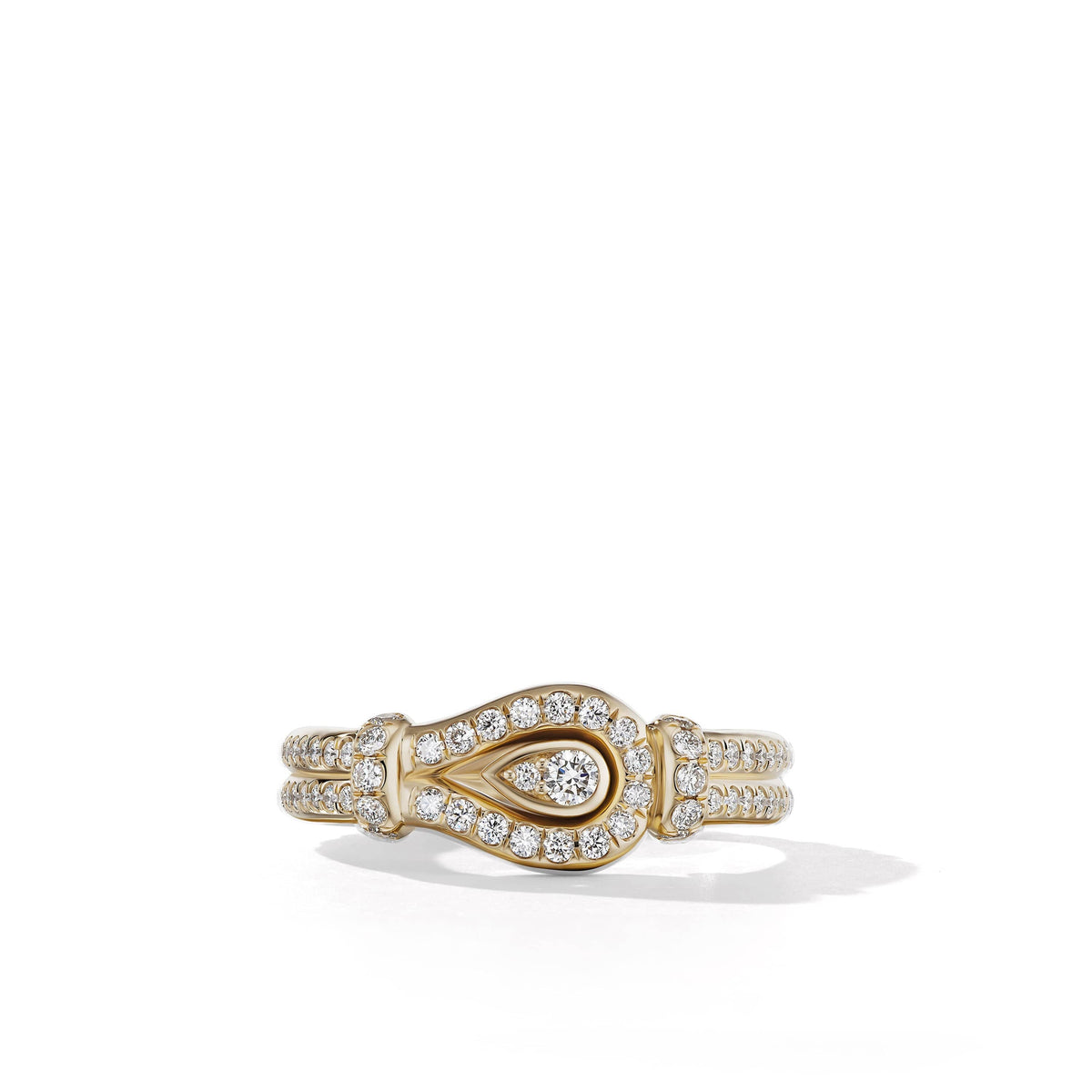 Thoroughbred Loop Ring in 18K Yellow Gold with Full Pavé Diamonds