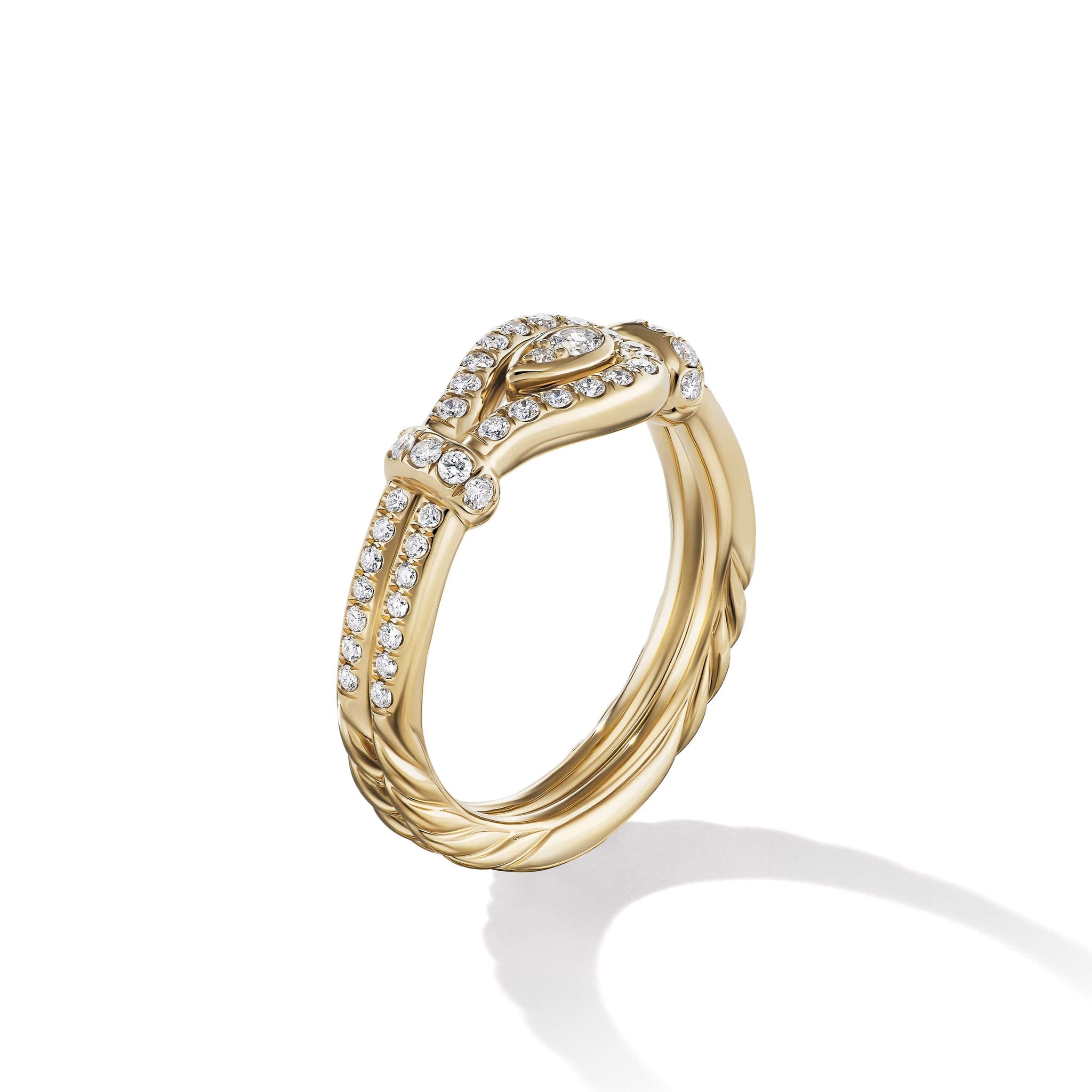 Thoroughbred Loop Ring in 18K Yellow Gold with Full Pavé Diamonds