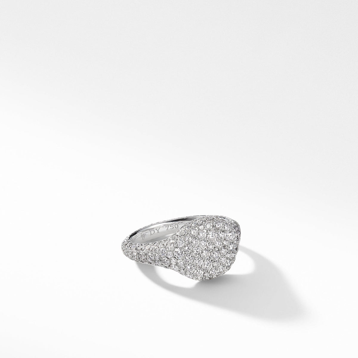 DY Pavé Pinky Ring in 18K White Gold with Diamonds – Long's Jewelers