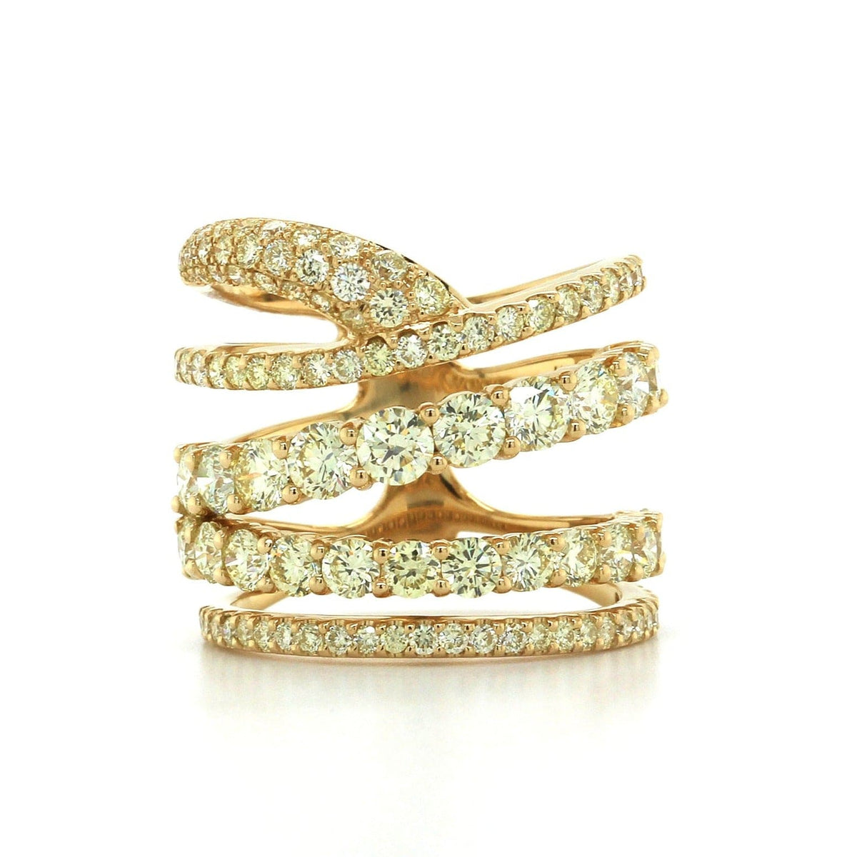 Etho Maria 18K Yellow Gold 5 Row Diamond Ring