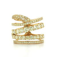 Etho Maria 18K Yellow Gold 5 Row Diamond Ring