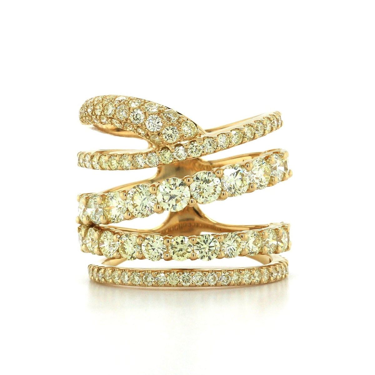 Etho Maria 18K Yellow Gold 5 Row Diamond Ring