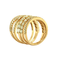 Etho Maria 18K Yellow Gold 5 Row Diamond Ring