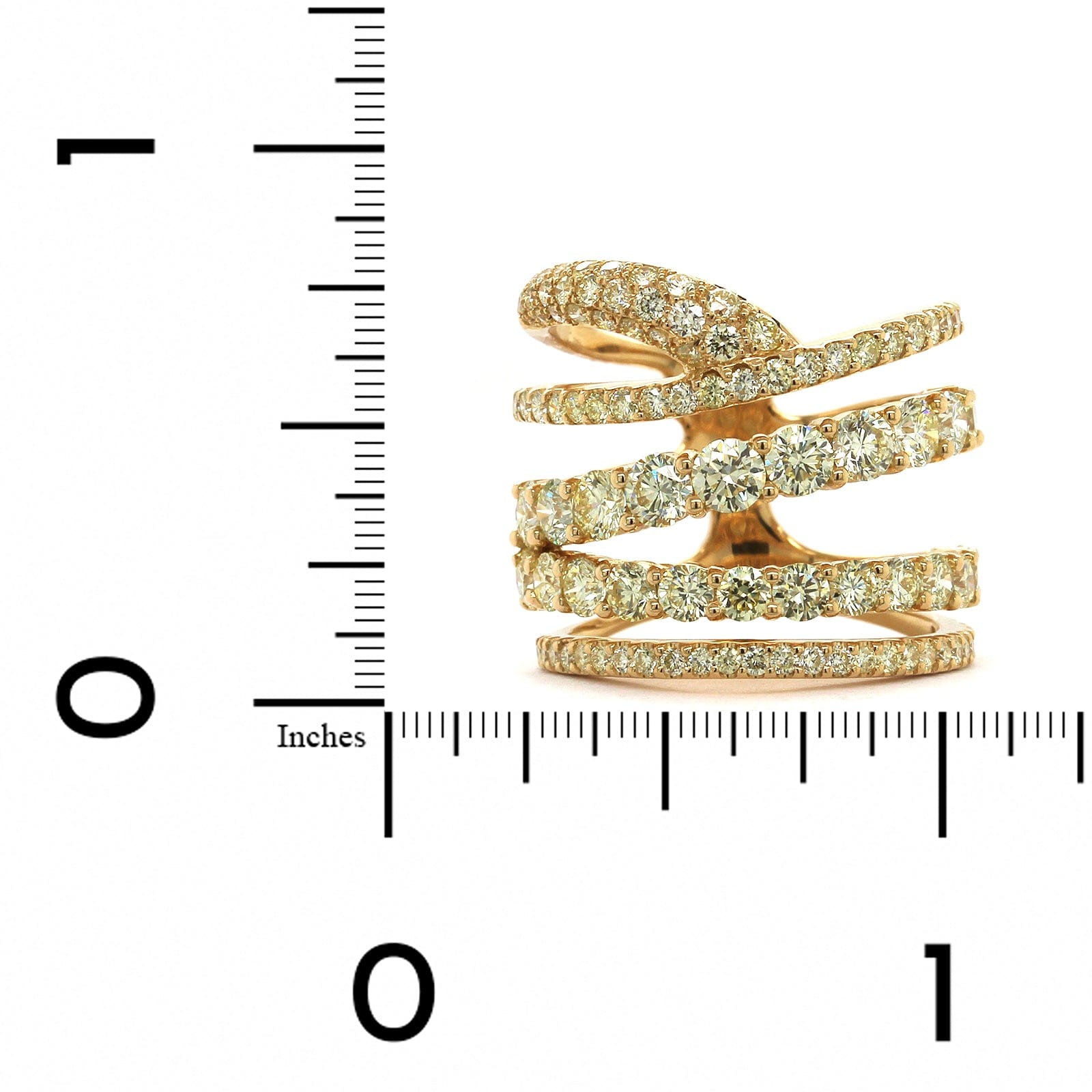 Etho Maria 18K Yellow Gold 5 Row Diamond Ring