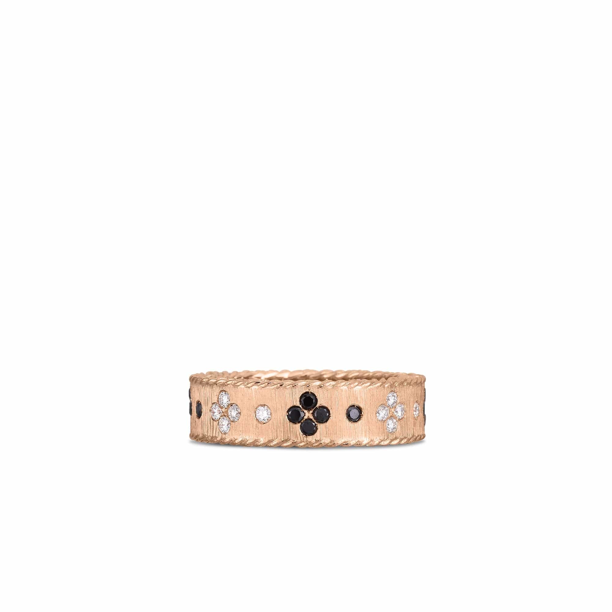 Roberto Coin 18K Rose Gold Black Diamond Band