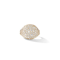 Chevron Pinky Ring in 18K Yellow Gold with Pavé Diamonds