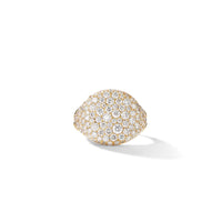 Chevron Pinky Ring in 18K Yellow Gold with Pavé Diamonds