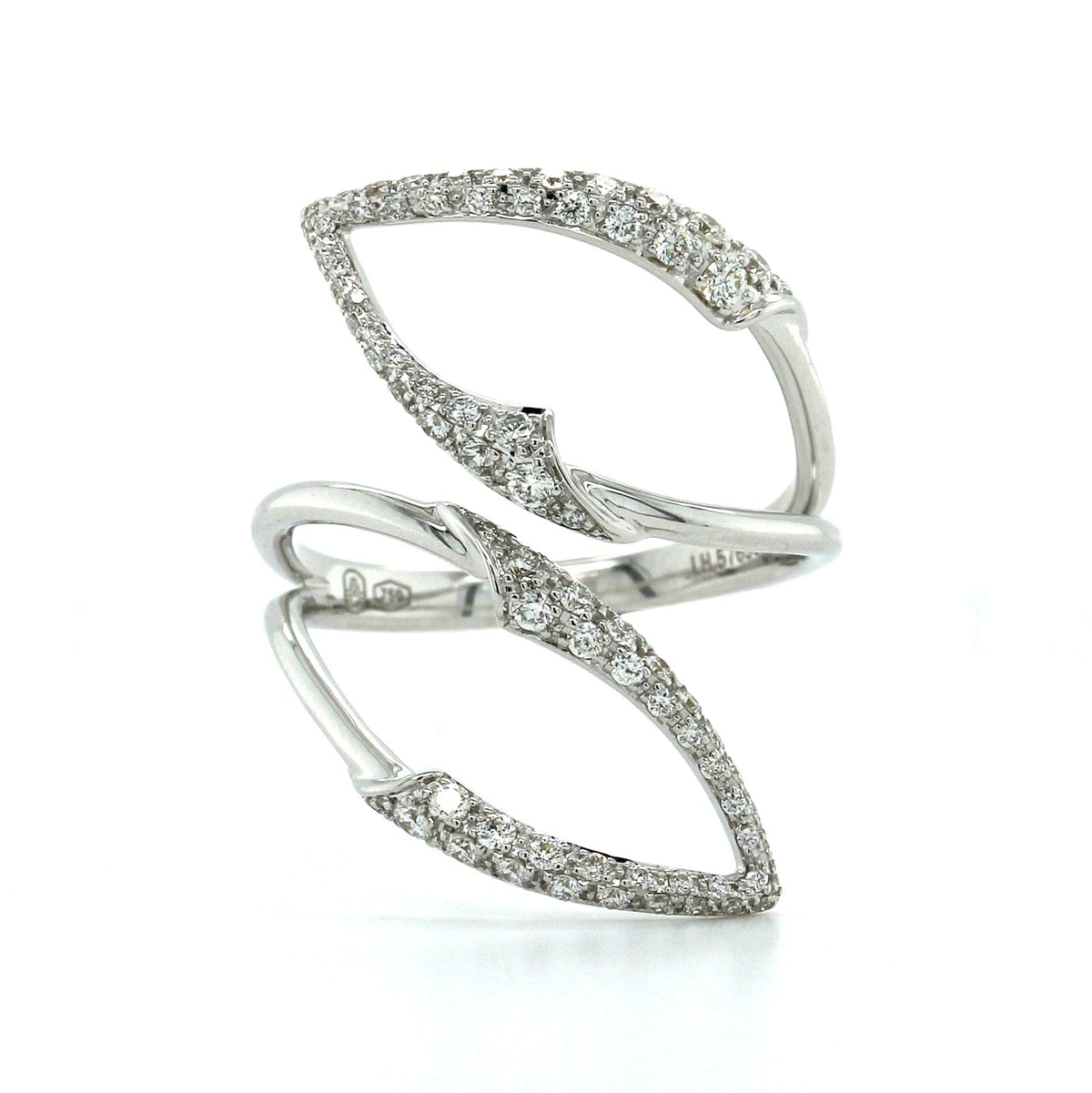 Etho Maria 18K White Gold Open Bypass Diamond Ring