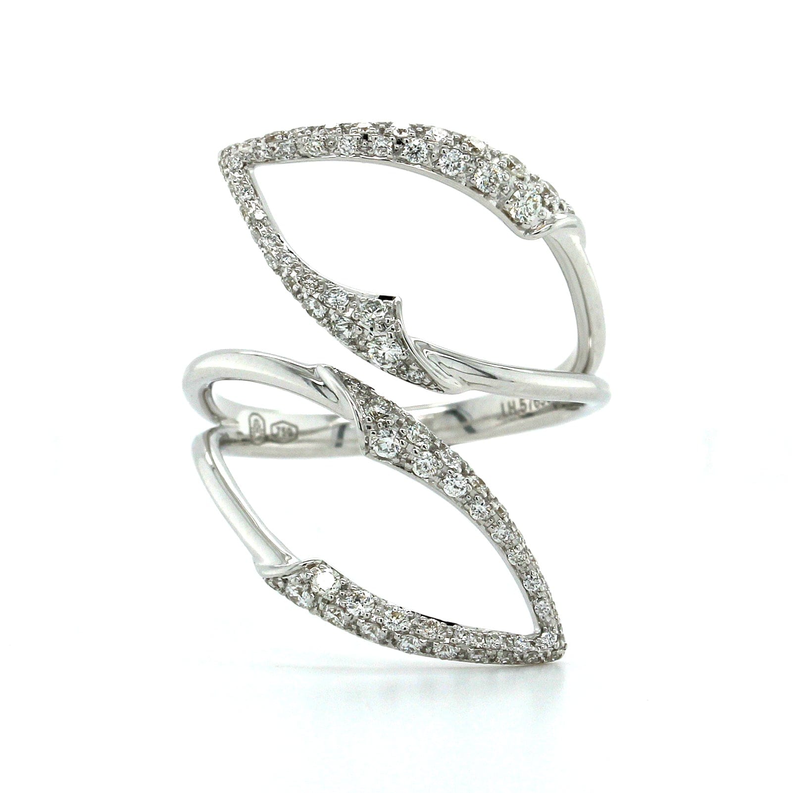 Etho Maria 18K White Gold Open Bypass Diamond Ring