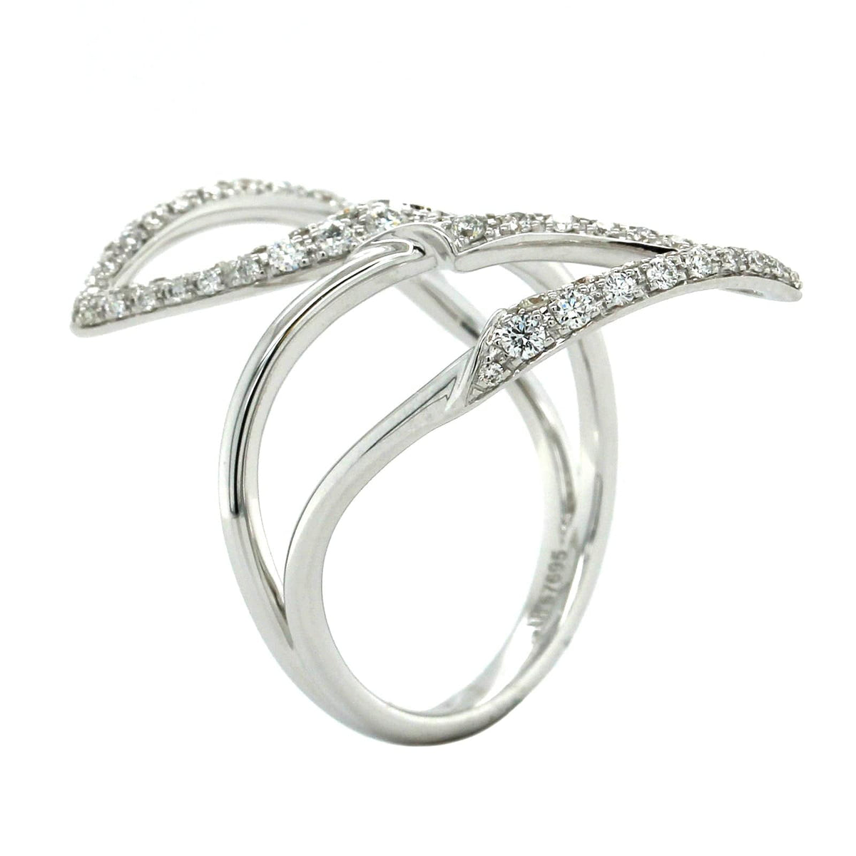Etho Maria 18K White Gold Open Bypass Diamond Ring