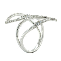 Etho Maria 18K White Gold Open Bypass Diamond Ring