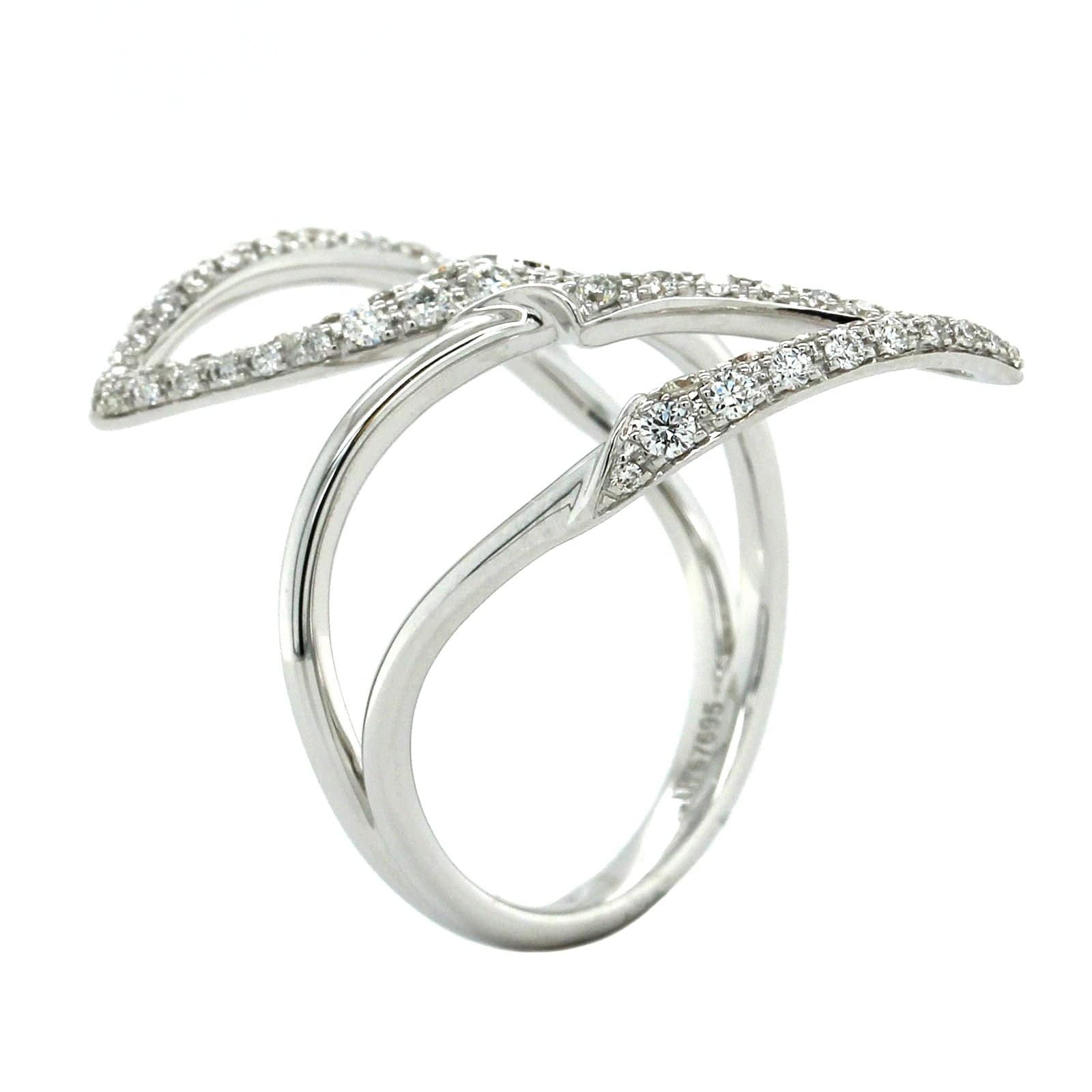 Etho Maria 18K White Gold Open Bypass Diamond Ring