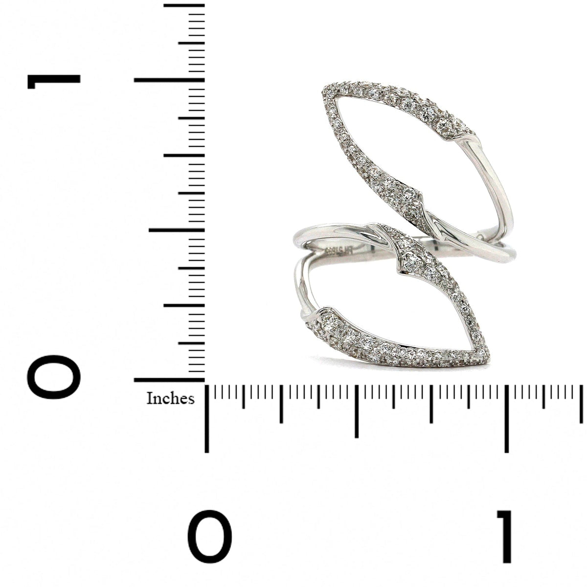 Etho Maria 18K White Gold Open Bypass Diamond Ring