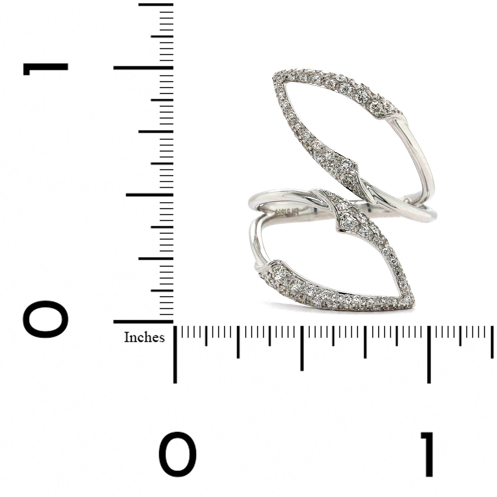 Etho Maria 18K White Gold Open Bypass Diamond Ring