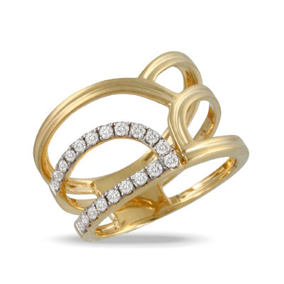 18K Yellow Gold Diamond Satin Finish Ring, 18k yellow gold, Long's Jewelers