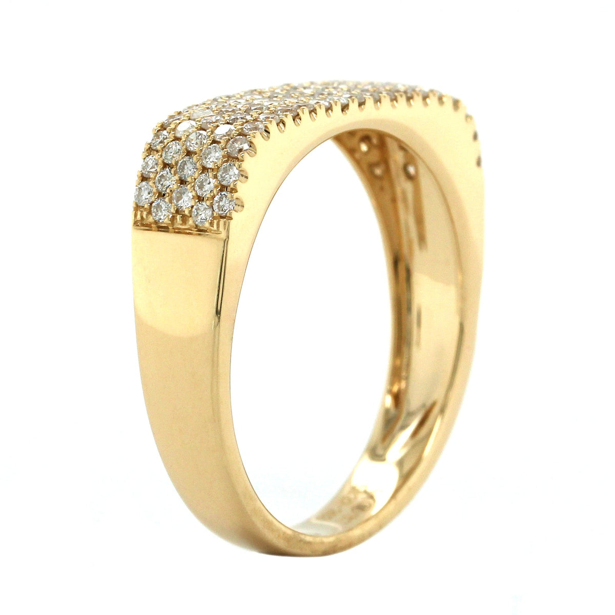 14K Yellow Gold 5 Row Flat Pave Diamond Ring, 14k yellow gold, Long's Jewelers