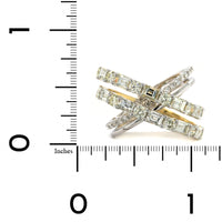 14K Two-Tone Gold Criss Cross Diamond Ring, 14k yellow and white gold, Long's Jewelers