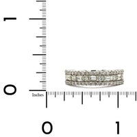 14K White Gold 3 Row Round and Baguette Diamond Ring, 14k white gold, Long's Jewelers