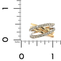 14K Two-Tone Gold Criss Cross Diamond Ring, 14k yellow and white gold, Long's Jewelers