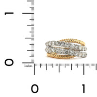 14K Two-Tone Gold Criss Cross Diamond Ring, 14k yellow and white gold, Long's Jewelers