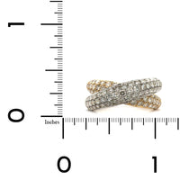 14K Two-Tone Gold Criss Cross Pave Diamond Ring, 14k yellow and white gold, Long's Jewelers