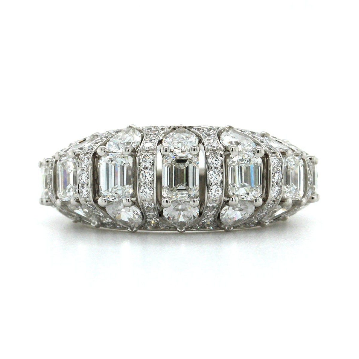 18K White Gold Multi Diamond Shape Diamond Band, Long's Jewelers