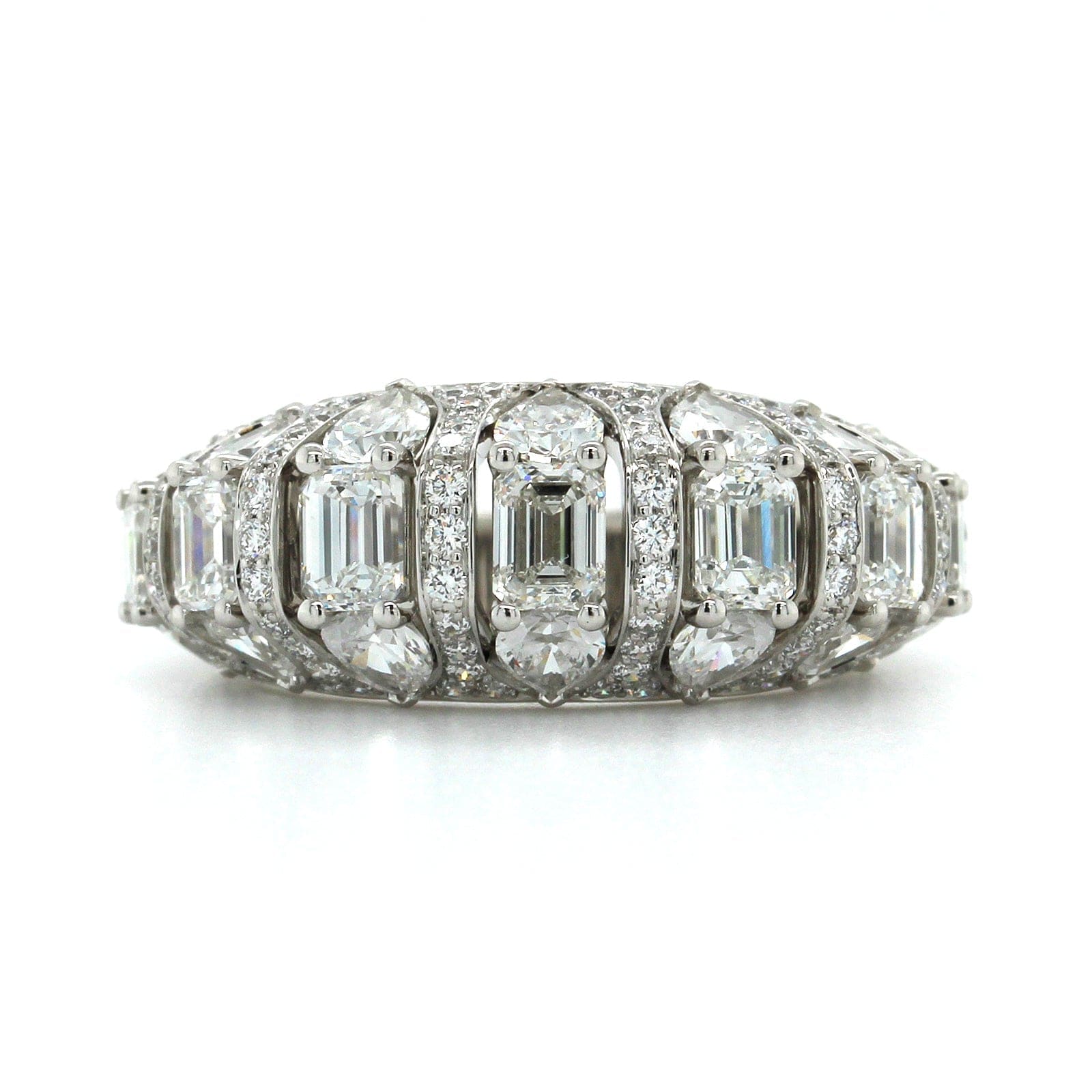 18K White Gold Multi Diamond Shape Diamond Band, Long's Jewelers