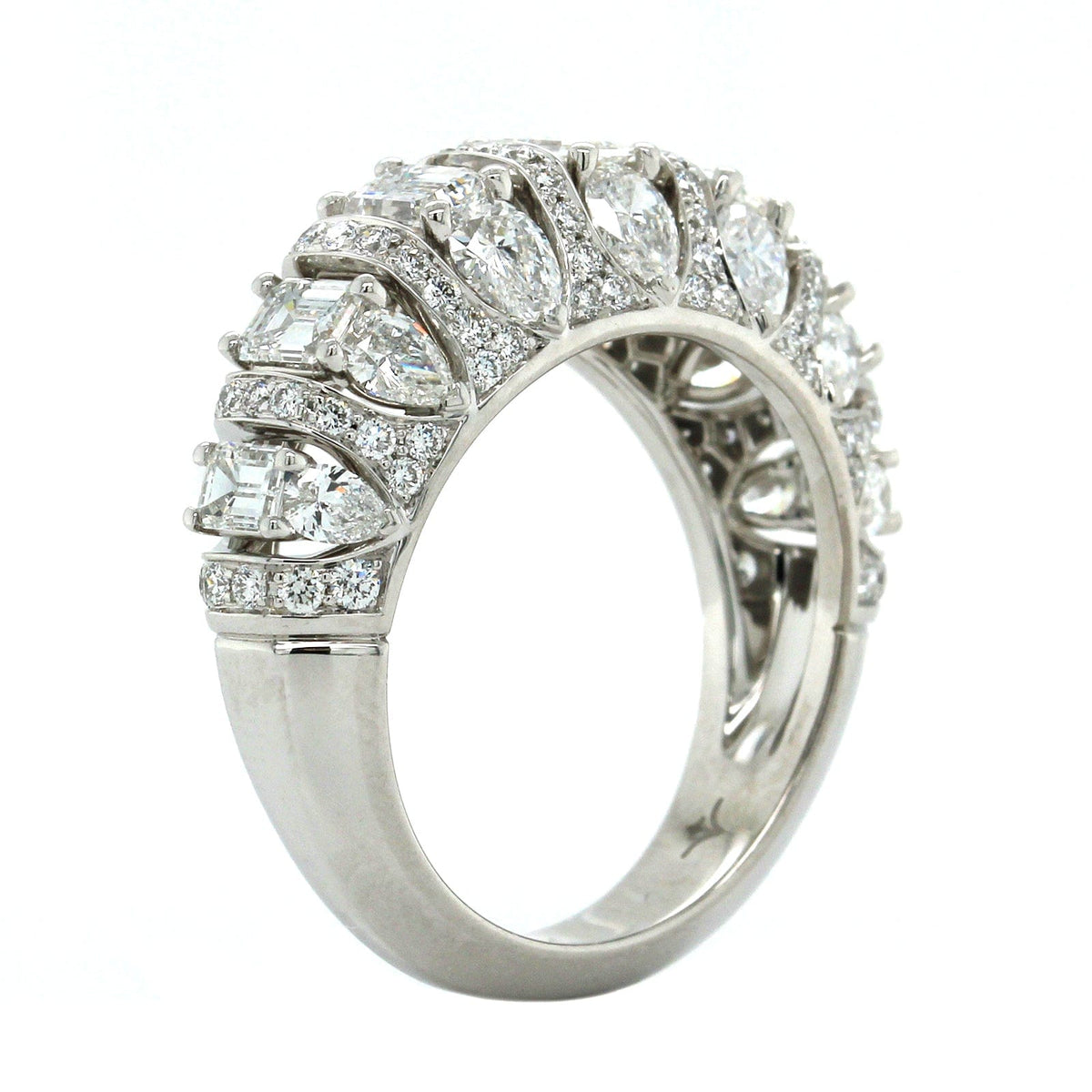 18K White Gold Multi Diamond Shape Diamond Band, Long's Jewelers