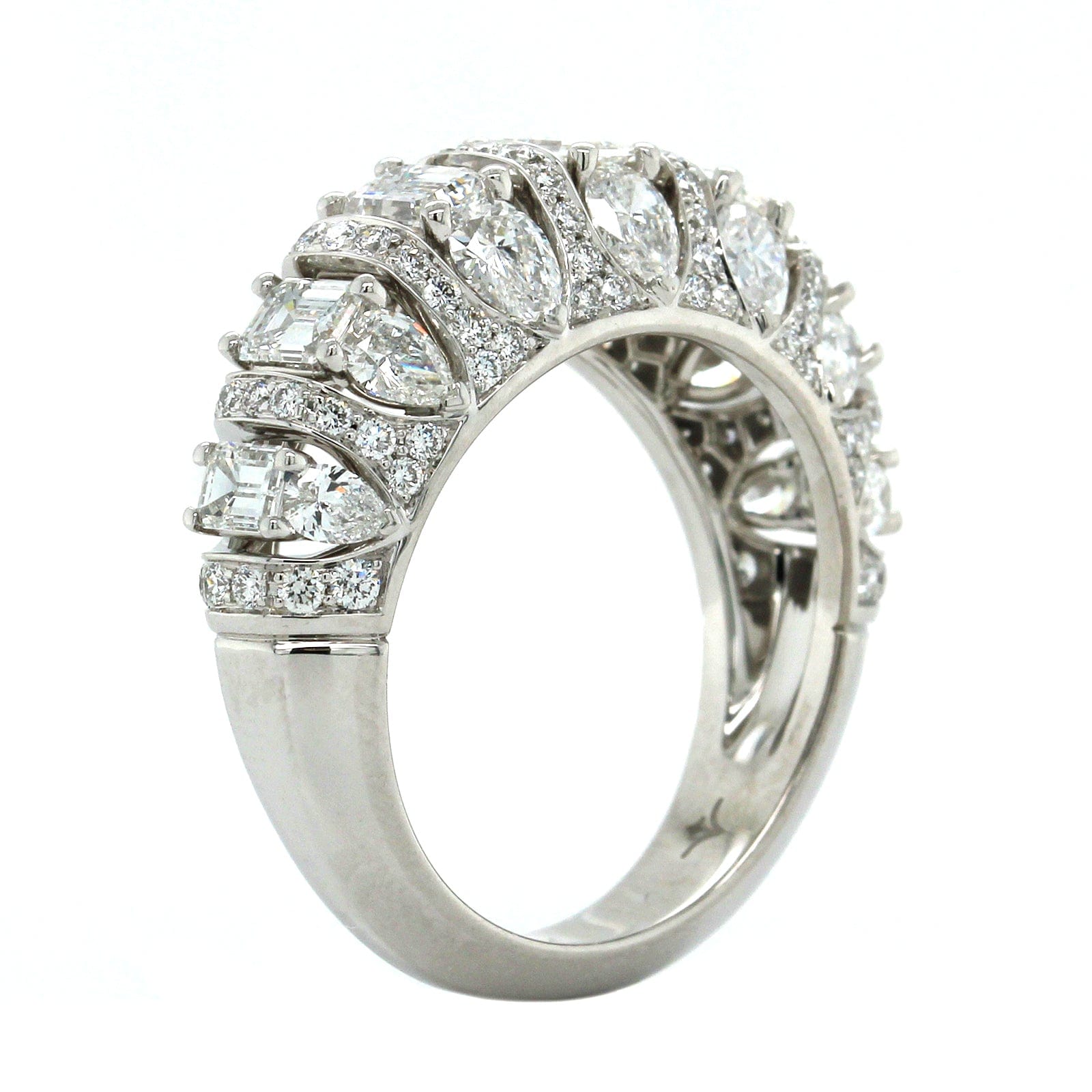 18K White Gold Multi Diamond Shape Diamond Band, Long's Jewelers