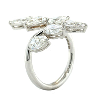 18K White Gold Pear Shape Diamond Bypass Ring, 18k white gold, Long's Jewelers