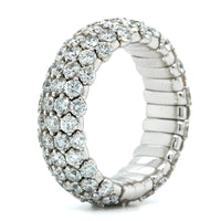 18K White Gold Pave Diamond Stretch Ring
