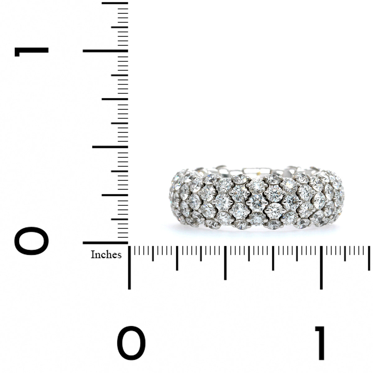 18K White Gold Pave Diamond Stretch Ring