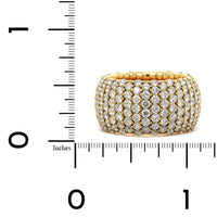 18K Yellow Gold 6 Row Diamond Stretch Ring