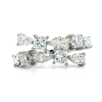 18K White Gold Multi Diamond Shape Bypass Ring, 18k white gold, Long's Jewelers