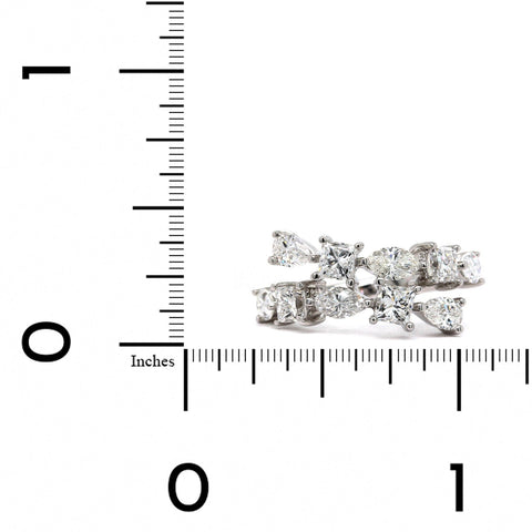 18K White Gold Multi Diamond Shape Bypass Ring – Long's Jewelers